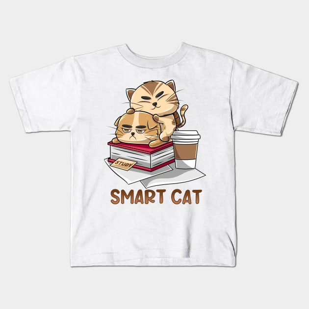 Smart Cat Kids T-Shirt by Holycat